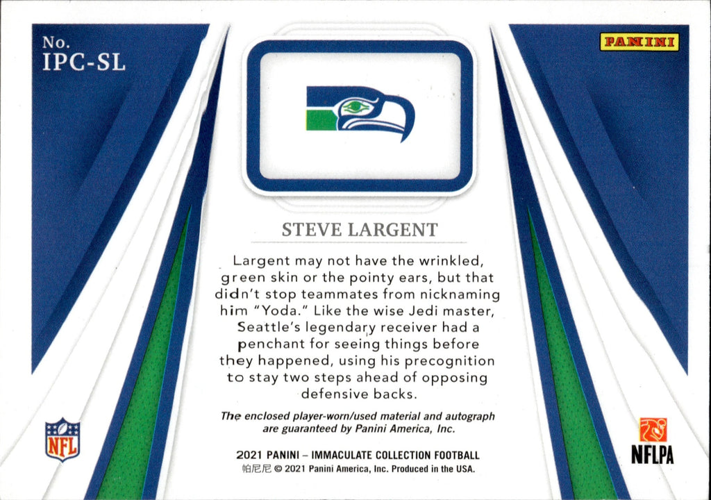 2021 Steve Largent Panini Immaculate PLAYERS COLLECTION TRIPLE JERSEY