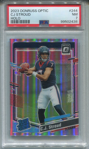 2023 CJ Stroud Donruss Optic HOLO SILVER RATED ROOKIE RC PSA 7 #244 Houston Texans 2438