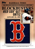 2012 David Ortiz Topps BLOCKBUSTERS COMMEMORATIVE HAT LOGO PATCH RELIC #BP-20 Boston Red Sox