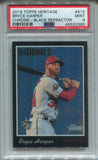 2019 Bryce Harper Topps Heritage Chrome BLACK REFRACTOR 11/70 PSA 9 #415 Washington Nationals 3385