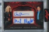 2025 Uma Thurman Michael Madsen Leaf Red Carpet BLACK FOIL DUAL AUTO 1/1 ONE OF ONE AUTOGRAPH #DA-24