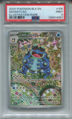 2025 Seismitoad Pokemon Black Bolt ENGLISH ILLUSTRATION RARE PSA 9 #105 4097