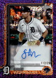 2025 Gage Workman Topps Chrome PURPLE SPECKLE REFRACTOR ROOKIE AUTOGRAPH 112/299 RC AUTO #AC-GW Detroit Tigers
