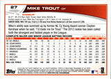 2013 Mike Trout Topps SP PHOTO VARIATION #27 Anaheim Angels 2