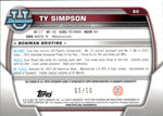 2022 Ty Simpson Bowman University Chrome 1ST BOWMAN GOLD REFRACTOR AUTO 05/50 AUTOGRAPH #80 Alabama Crimson Tide