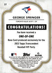 2023 George Springer Topps Transcendent VIP PARTY 1/1 ONE OF ONE #37 Toronto Blue Jays