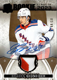 2022-23 Braden Schneider Upper Deck The Cup CLASS OF 2023 ROOKIE PATCH AUTOGRAPH 8/10 RC AUTO #2023-BS New York Rangers