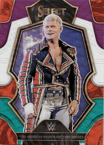 2023 "The American Nightmare" Cody Rhodes Panini Select WWE TRI-COLOR PREMIER LEVEL #129 Monday Night Raw