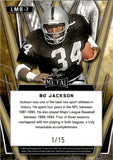 2024 Bo Jackson Leaf National Convention Metal BLUE 01/15 #LMB-7 Oakland Raiders