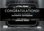 2020 Geff Francis as Admiral Griss Topps Star Wars Masterwork AUTO AUTOGRAPH #A-GF 2