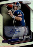 2025 Phil Simms Panini Prizm Black SILVER PRIZM SIGNATURES AUTOGRAPH AUTO #103 New York Giants