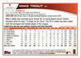 2013 Mike Trout Topps Chrome #1 Anaheim Angels