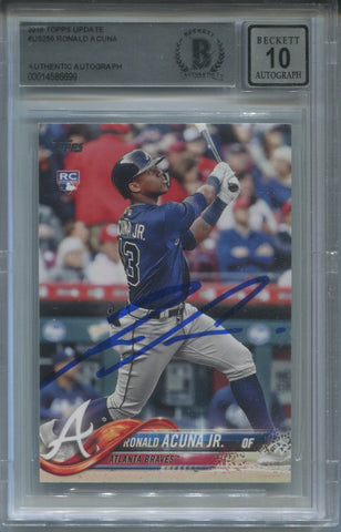 2018 Ronald Acuna Jr. Topps Update BAS 10 ROOKIE AUTO AUTOGRAPH RC #US250 Atlanta Braves 6699