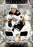 2024-25 Leo Carlsson Upper Deck Artifacts GOLD MATERIALS 48/199 JERSEY #122 Anaheim Ducks