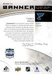 2022-23 Torey Krug Upper Deck SP Game Used WINTER CLASSIC BANNER SEASON AUTO 21/25 AUTOGRAPH RELIC #BYWC-TK St. Louis Blues