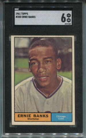 1961 Ernie Banks Topps SGC 6 #350 Chicago Cubs HOF 7749