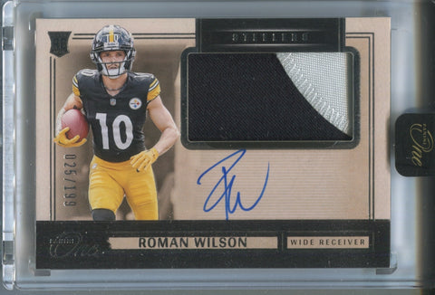 2024 Roman Wilson Panini One ROOKIE JUMBO PATCH AUTO 025/199 AUTOGRAPH RELIC #22 Pittsburgh Steelers