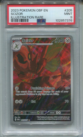 2023 Scizor Pokemon Obsidian Flames EN ILLUSTRATION RARE PSA 9 #205 7376
