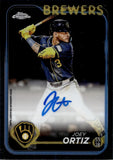 2024 Joey Ortiz Topps Chrome AUTO AUTOGRAPH #AC-JO Milwaukee Brewers
