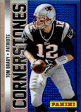 2013 Tom Brady Panini Cornerstones BLUE PRIZM #5 New England Patriots