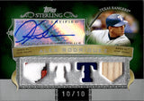 2007 Alex Rodriguez Topps Sterling STERLING MOMENTS AUTOGRAPH GAME-USED MEMORABILIA 10/10 AUTO JERSEY PATCH BAT #4SMA-135 Texas Rangers