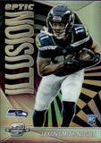 2023 Jaxon Smith-Njigba Panini Contenders Optic OPTIC ILLUSION SILVER PRIZM ROOKIE RC #OI-19 Seattle Seahawks