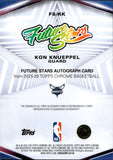 2025-26 Kon Knueppel Topps Chrome ROOKIE FUTURE STARS ORANGE REFRACTOR AUTO 21/25 AUTOGRAPH RC #FS-KK Charlotte Hornets