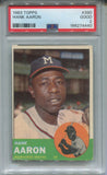 1963 Hank Aaron Topps PSA 2 #390 Milwaukee Braves HOF 4440