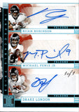 2025 Bijan Robinson Michael Penix Jr. Drake London Panini Impeccable INKPECCABLE TRIOS 1/1 ONE OF ONE AUTOGRAPH AUTO #INKT-ATL Atlanta Falcons