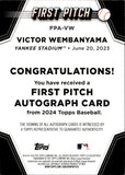 2024 Victor Wembanyama Topps Series 2 2023 FIRST PITCH AUTO 67/99 AUTOGRAPH #FPA-VW San Antonio Spurs