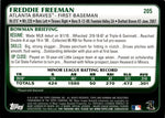 2011 Freddie Freeman Bowman GOLD BORDER ROOKIE RC #205 Atlanta Braves 1