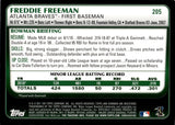 2011 Freddie Freeman Bowman GOLD BORDER ROOKIE RC #205 Atlanta Braves 1