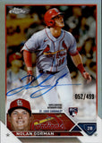 2023 Nolan Gorman Topps Chrome REFRACTOR ROOKIE AUTOGRAPH 52/499 RC AUTO #RA-NGO St. Louis Cardinals