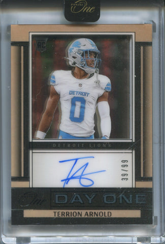 2024 Terrion Arnold Panini One DAY ONE AUTO 39/99 AUTOGRAPH #140 Detroit Lions
