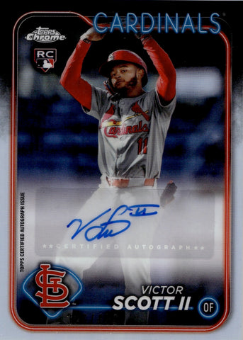 2024 Victor Scott II Topps Chrome REFRACTOR ROOKIE AUTO 386/499 AUTOGRAPH #AC-VIS St. Louis Cardinals