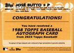 2023 Jose Butto Topps Series 1 ROOKIE 1988 TOPPS AUTO AUTOGRAPH RC #88BA-JB New York Mets