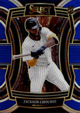 2024 Jackson Chourio Panini Select PHENOMENON BLUE PRIZM ROOKIE 46/49 RC #12 Milwaukee Brewers