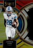 2023 Jahmyr Gibbs Panini Select PREMIER LEVEL DIE-CUT RED & YELLOW PRIZM ROOKIE RC #198 Detroit Lions