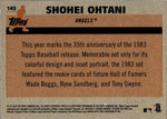 2018 Shohei Ohtani Topps Update 1983 DESIGN SILVER PACK ROOKIE RC #145 Anaheim Angels