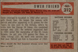 1954 Owen Friend Bowman #212 Cleveland Indians BV $15