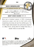 2024 Nick Gonzales Bowman's Best GOLD REFRACTOR ROOKIE 08/50 RC #52 Pittsburgh Pirates