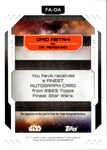 2023 Omid Abtahi as Dr. Pershing Topps Finest Star Wars ORANGE REFRACTOR AUTO 14/25 AUTOGRAPH #FA-OA