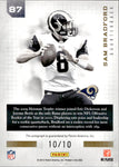 2012 Sam Bradford Panini Playbook ACCOLADES SIGNATURES AUTO 10/10 AUTOGRAPH #87 St. Louis Rams