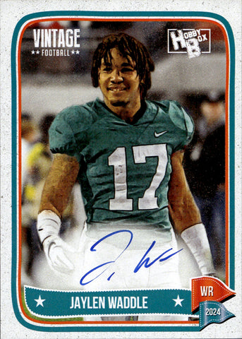 2024 Jaylen Waddle Onyx Vintage HOBBY BOX AUTO AUTOGRAPH #HBJAWA Miami Dolphins