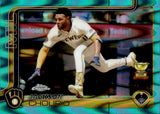 2025 Jackson Chourio Topps Chrome AQUA LAVA REFRACTOR 127/199 #262 Milwaukee Brewers