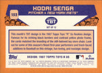 2023 Kodai Senga Topps Throwback Thursday 1987 TOYS R US DESIGN ROOKIE RC #152 New York Mets 1