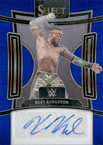 2024 Kofi Kingston Panini Select BLUE AUTO 30/49 AUTOGRAPH #SG-KKG Monday Night Raw
