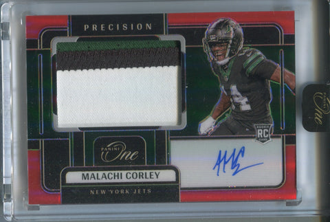 2024 Malachi Corley Panini One RED PRECISION ROOKIE JUMBO PATCH AUTO 33/60 AUTOGRAPH RELIC #310 New York Jets