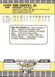 1989 Ken Griffey Jr. Fleer ROOKIE SEATTLE MARINERS #548 1
