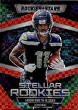 2023 Jaxon Smith-Njigba Panini Rookies and Stars RED PLAID ROOKIE RC #SR-9 Seattle Seahawks